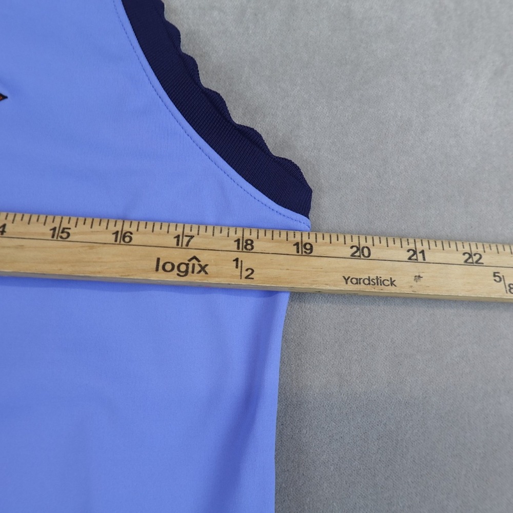 Peter Millar Golf Shirt Polo Womens Chest Logo Sleeveless Zip Large Blue - Picture 5 of 8